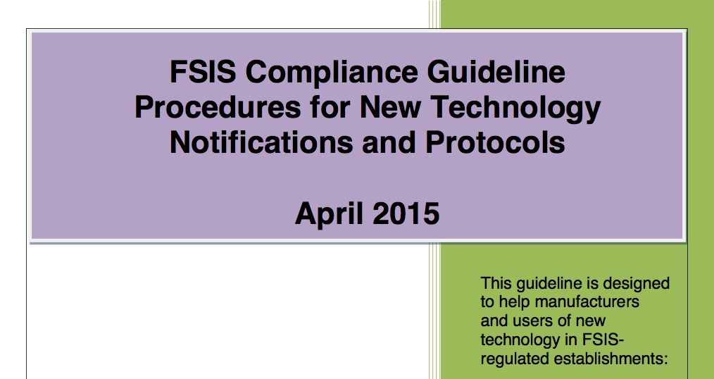 New FSIS Compliance Guideline Procedures For New Technology ...